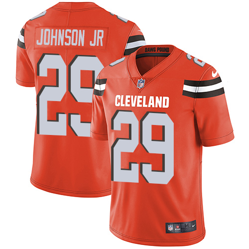 Nike Browns #29 Duke Johnson Jr Orange Alternate Men's Stitched NFL Vapor Untouchable Limited Jersey - Click Image to Close
